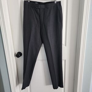 Lands' End 100% Wool Tailored Fit Dress Pants Mens Size 31x31 Dark Charcoal Gray